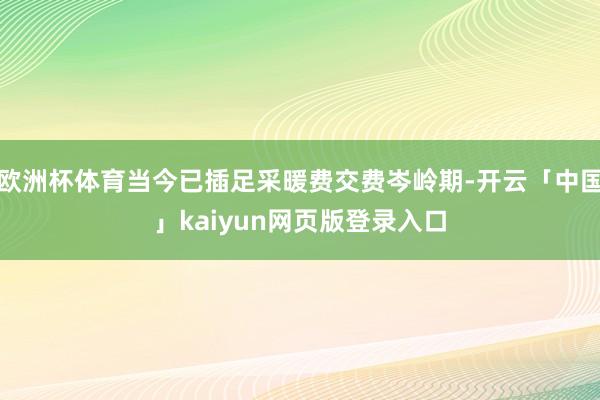 欧洲杯体育当今已插足采暖费交费岑岭期-开云「中国」kaiyun网页版登录入口