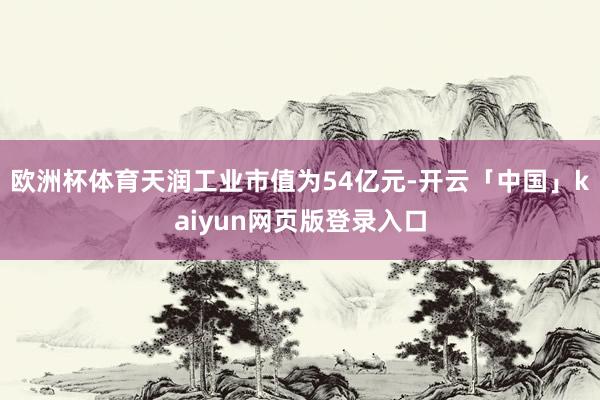 欧洲杯体育天润工业市值为54亿元-开云「中国」kaiyun网页版登录入口