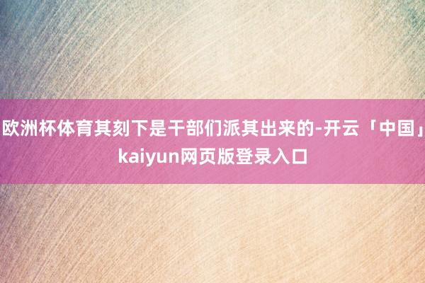 欧洲杯体育其刻下是干部们派其出来的-开云「中国」kaiyun网页版登录入口
